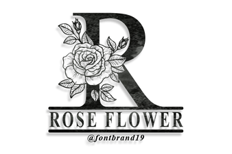 Split Rose Flower Monogram Font Design Ideas