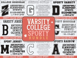 Varsity College Sporty Bundle Font Design Ideas
